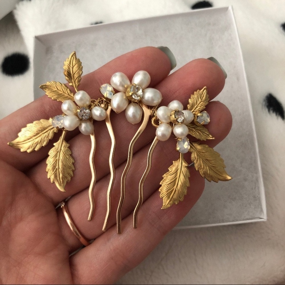 Etsy  Bridal hair piece small wire comb